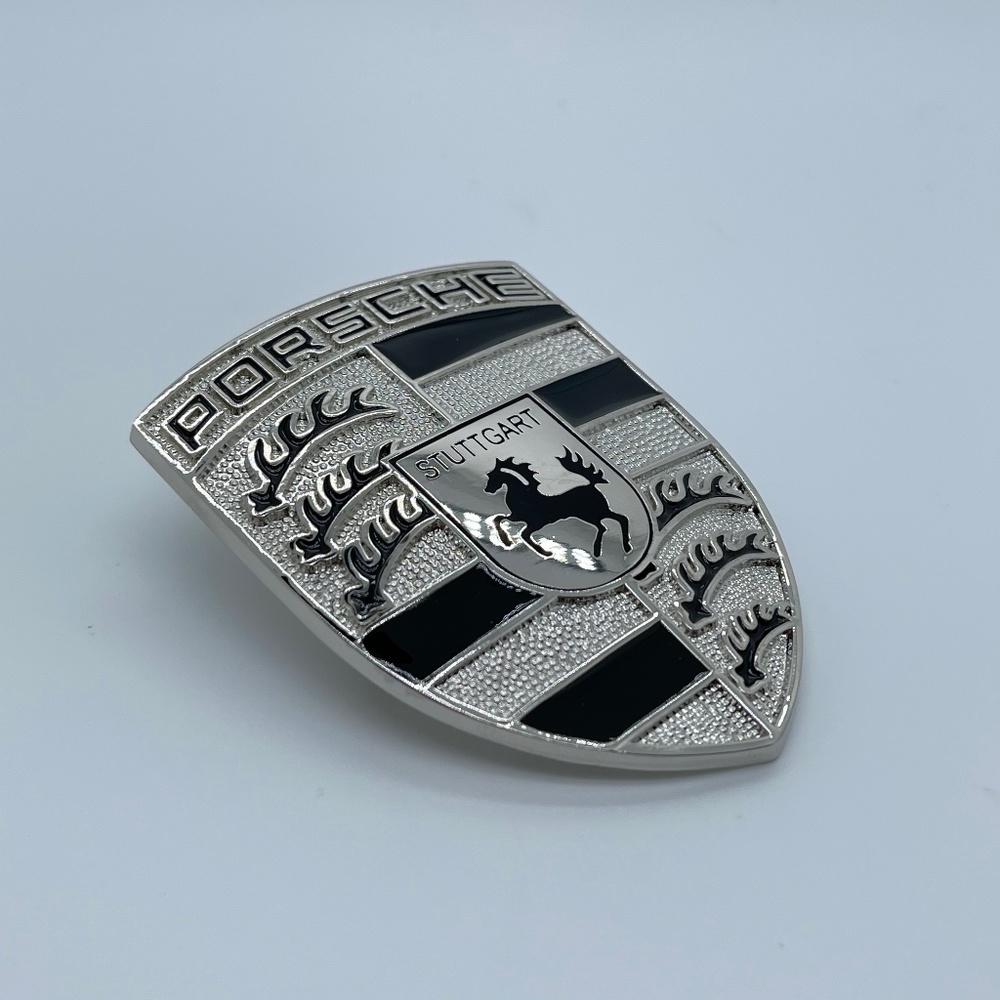 Hood Crest Hand Painted refinished recondition Emblem(Black & chrome)